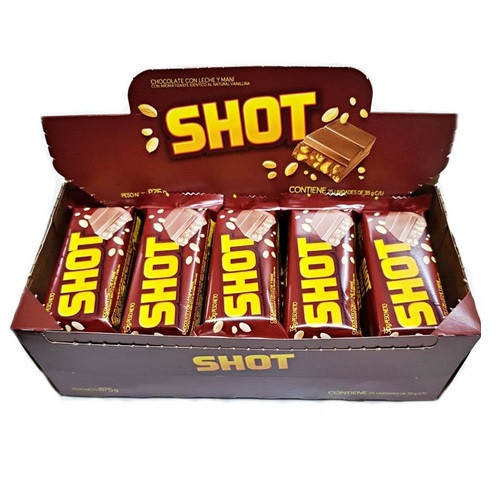 Shot Milk Chocolate Bar with Peanuts, 35 g / 1.23 oz (box of 25 bars)
