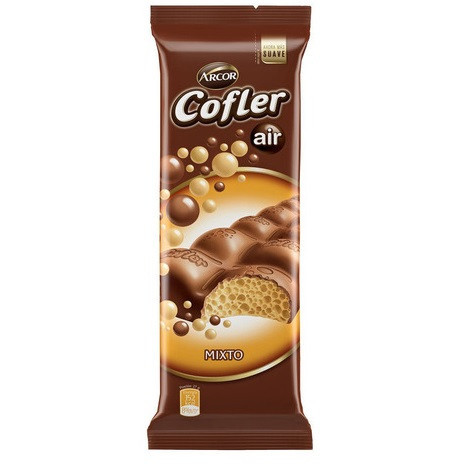 Cofler Air Mixto Chocolate Aireado Milk Chocolate Bar Filled with Airy White Chocolate, 55 g / 1.94 oz ea (pack of 2 bars)