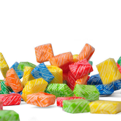 Sugus Surtidos Soft Candy Blocks Assorted Flavors Strawberry, Orange, Pineapple, Mint, Lemon & Green Apple, Gluten-Free, 150 g / 5.29 oz bag