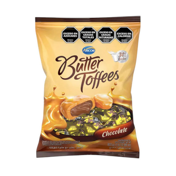 Butter Toffees Soft Buttery Caramel Candies Filled with Chocolate Party Bag, 822 g / 1.8 lb bag