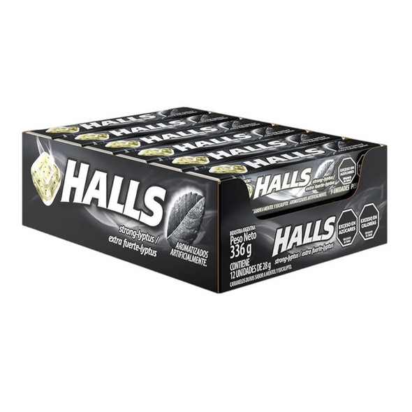 Halls Extra Fuerte-lyptus Menthol, 25.2 g / 0.88 oz ea (box of 12)