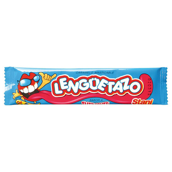 Lengüetazo Long Tutti-Frutti Soft Sour Candy, 13 g / 0.5 oz (box of 32 units)