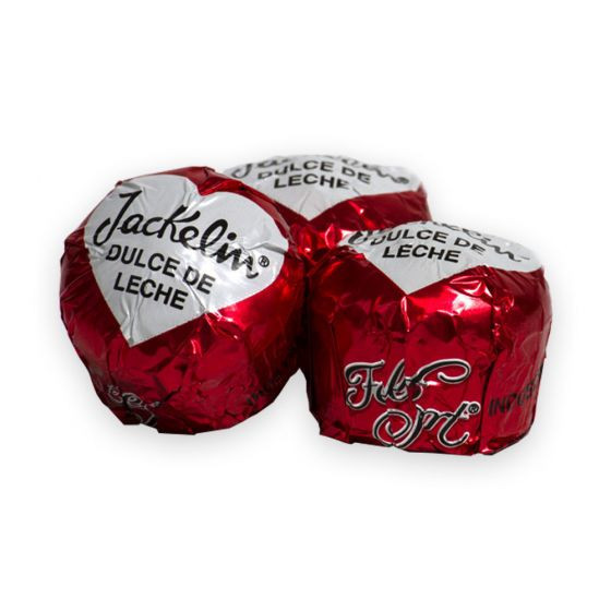 Jackelin Bombones Felfort Classic Milk Chocolate Bites Filled with Dulce de Leche, 14 g / 0.49 oz (box of 30)