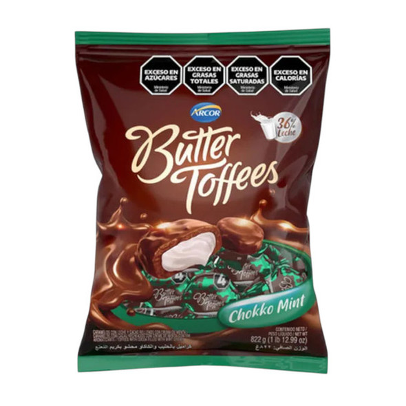 Butter Toffees Soft Buttery Chocolate Candies Filled with Mint Party Bag, 822 g / 1.8 lb bag
