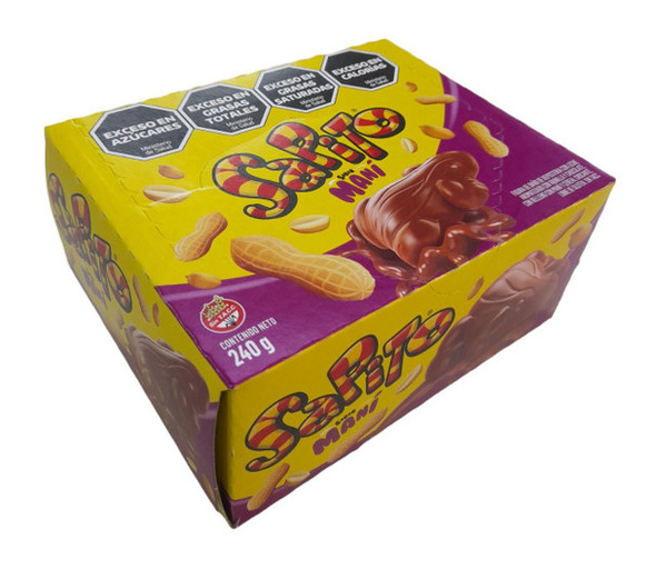 Sapito Chocolate Bombon - Filled with Peanut and Crunchy Cereal Sabor Maní, 240 g / 8.5 oz (box of 24)