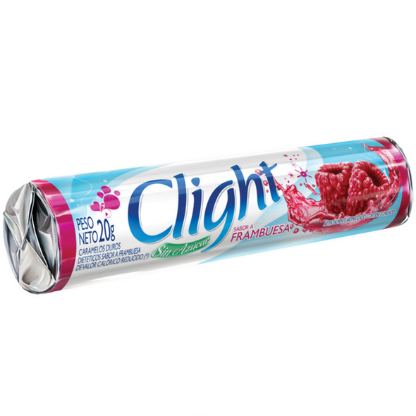 Clight Caramelos Duros Dietéticos Pastillas Frambuesa Sugar Free Hard Candy Raspberry Flavor, 20 g / 0.7 oz (box of 12)
