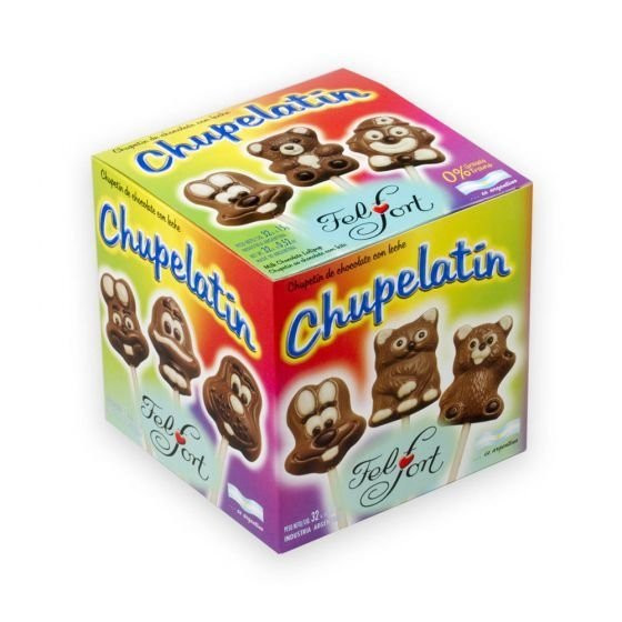 Chupelatín Felfort Milk Chocolate Lollipop Animals-Shaped Chupetín Clásico de Chocolate Vintage Candy, 15 g / 0.53 oz (box of 32)