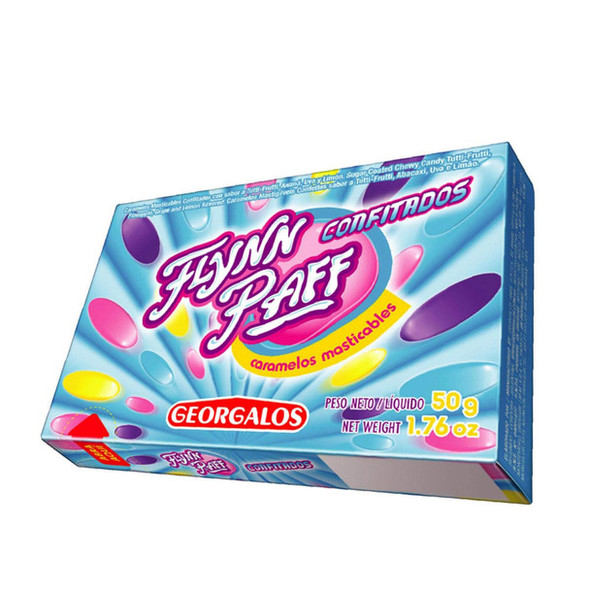 Flynn Paff Confitados Caramelos Masticables Hard Candy with Soft Interior Tutti-Fruti Flavor, 50 g / 1.8 oz box (pack of 3)