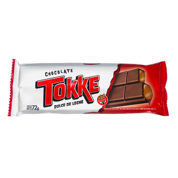 Tokke Chocolate Relleno Milk Chocolate Bar Filled with Creamy Dulce de Leche - Gluten Free, 72 g / 2.5 oz (pack of 2 bars)