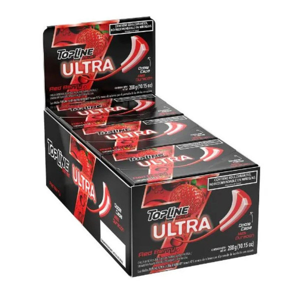 Topline Seven Ultra Extra Duration Reduced Calories Chewing Gum Red Berry Flavor (box of 12 with 12 units ea)