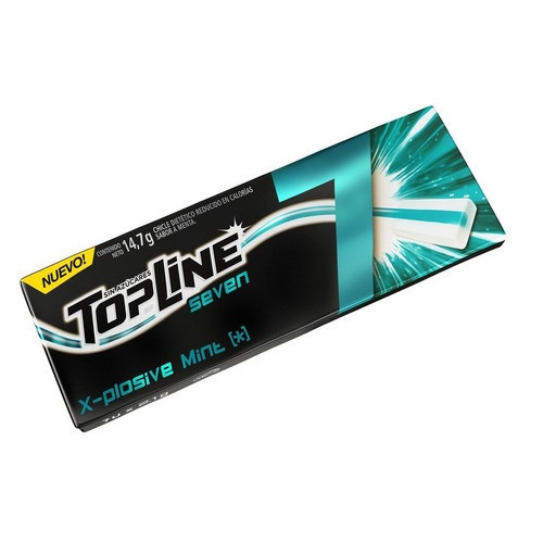 Topline Seven Explosive Mint Chewing Gum Mint Flavor - Sugar Free, 224 g / 7.9 oz (box of 16)