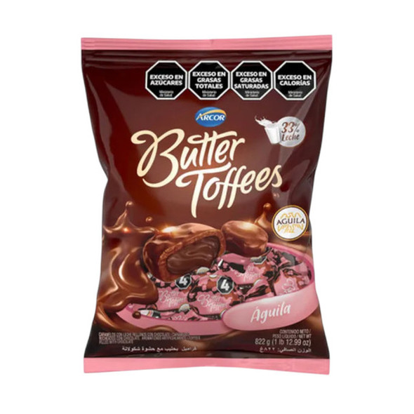 Butter Toffees Soft Buttery Caramel Candies with Águila Chocolate Filling Party Bag, 822 g / 1.8 lb bag