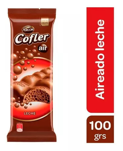 Cofler Air Chocolate Con Leche Aireado Airy Milk Chocolate Bar, 100 g / 3.52 oz ea (pack of 2 bars)