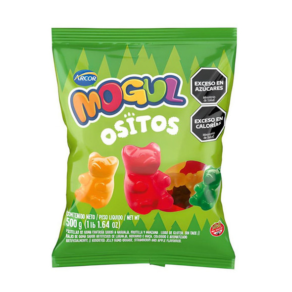 Mogul Ositos Gummy Bears Assorted Flavors Orange, Strawberry & Apple, 500 g / 1.1 lb