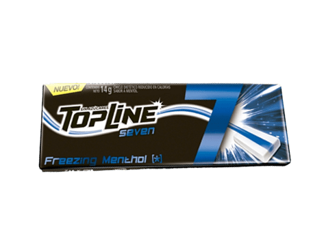 Topline Seven Reduced Calories Chewing Gum Freezing Menthol Flavor (box of 16)