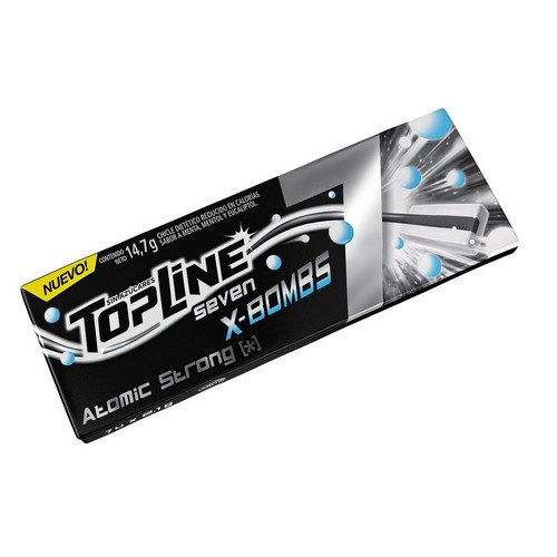 Topline Seven Reduced Calories Chewing Gum Atomic Strong Mint, Menthol & Eucalyptus Flavor (box of 16)