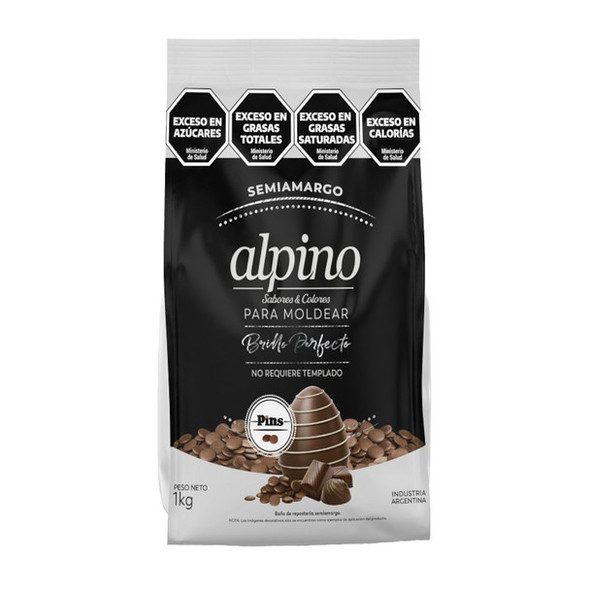 Alpino Baño de Repostería Para Moldear Semi-bitter Chocolate Coating Confectioner's by Lodiser, 1 kg  / 35.27 oz