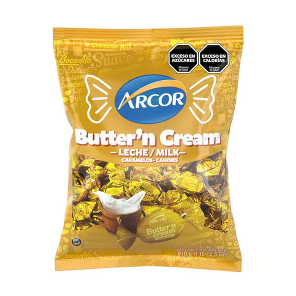 Caramelos Arcor Butter'n Cream Flavored Hard Candies, 810 g / 12.57 oz large bag