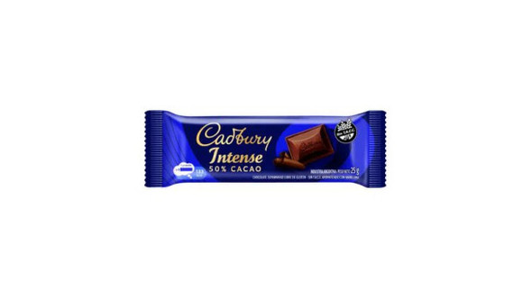 Cadbury Intense 50% Dark Cocoa Chocolate Bars - Gluten Free, 25 g / 0.88 oz (box of 12)