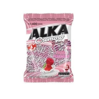 Alka Caramelos Cremosos, Strawberry Cream Hard Candy, 800 g / 28.22 oz