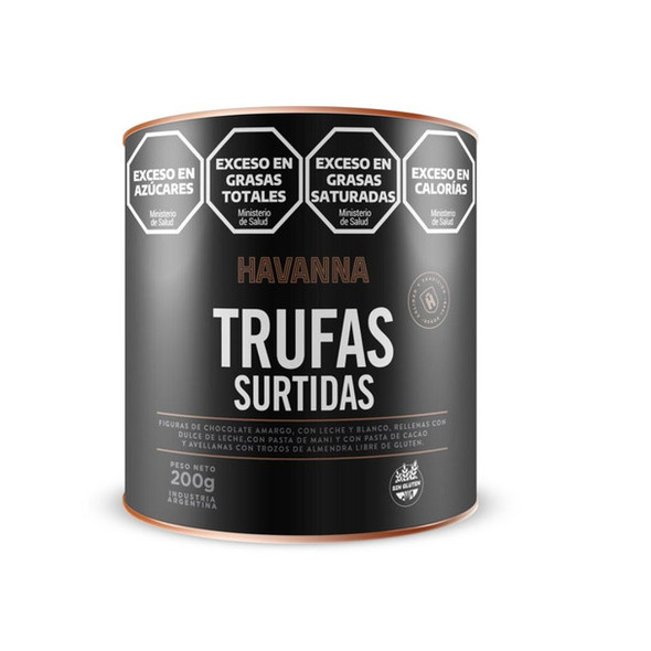 Havanna Assorted Truffles: Dark, Milk & White Chocolate Filled with Dulce de Leche, Peanut & Cocoa Paste, Almond Chips, Gluten-Free, 200 g / 7.05 oz