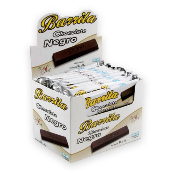 Barritas de Chocolate Negro Chocolate Bars by Felfort Ideal for Hot Milk Submarino, 16 g / 0.56 oz (box of 30 bars)