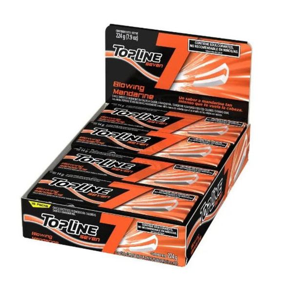 Topline Seven Reduced Calorie Diet Chewing Gums Tangerine Flavor (box of 16)