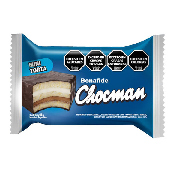 Bonafide Chocman Mini Torta Vanilla Cake with Dulce de Leche Filling, 68 g / 2.4 oz (pack of 3)