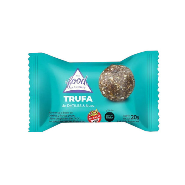The Food Alchimist Dátiles & Nut Truffles, Gluten-Free, Kosher Trufas de Dátiles & Nuez, 20 g / 0.71 oz (box of 8)