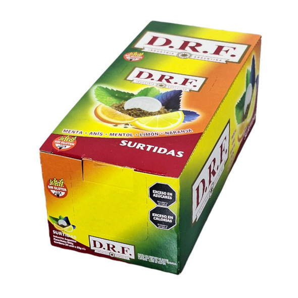 D.R.F Assorted Flavor Tablets Mint, Anise, Menthol, Lemon & Orange, 552 g / 19.47 oz (box of 12)