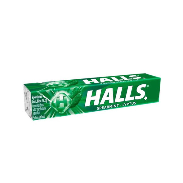 Halls Menta-Lyptus Hard Candy with Menthol & Eucalyptus Caramelos Sabor a Menta y Eucalipto, 25.2 g / 0.88 oz (box of 12)