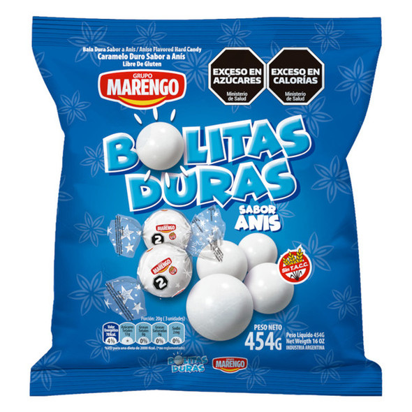 Marengo Anise Hard Candy Balls -  Bolitas Duras de Anís, Caramelos Duros de Anís, 454 g / 16 oz