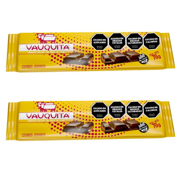 Vauquita Chocolate Filled with Dulce de Leche, 70 g / 2.46 oz (pack of 2)