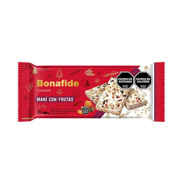 Bonafide Peanut & Candied Fruit Nougat Bar, 80 g / 2.82 oz
