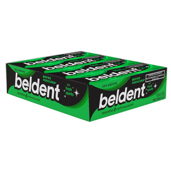 Beldent Sugar-Free Spearmint Gum with Fresh Sparks, 200 g / 7.05 oz (box of 20)