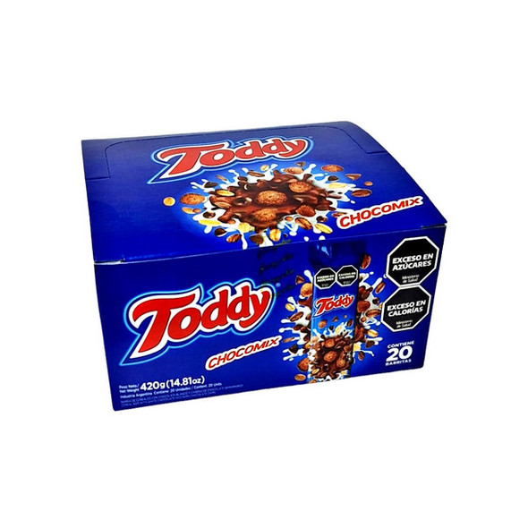 Toddy Chocomix Cereal Bar White Chocolate & Sweet Chocolate Chips, 420 g / 14.81 oz (box of 20)