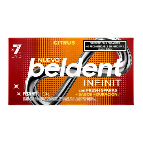 Beldent Infinit Chewing Gum Citrus Flavor with Fresh Sparks, 13.3 g / 0.46 oz (pack of 3)