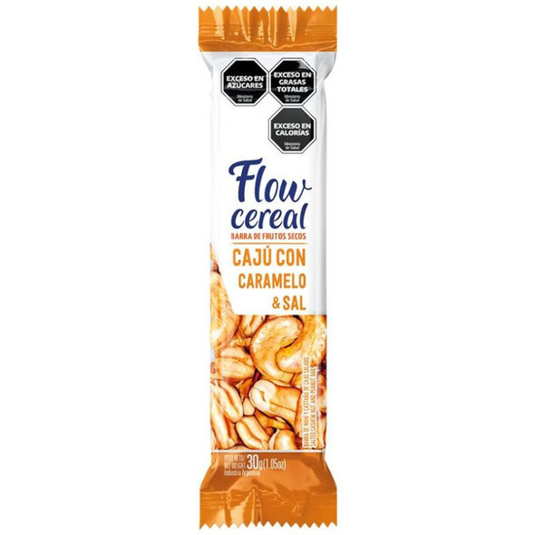 Flow Cereal Bar Caju with Caramel & Salt, 600 g / 21.16 oz (box of 20)