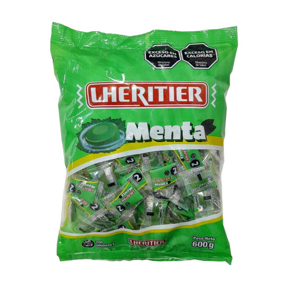 Lheritier Mint Flavor Hard Sweets Delicious and Refreshing Caramelos de Menta, 600 g / 21.16 oz