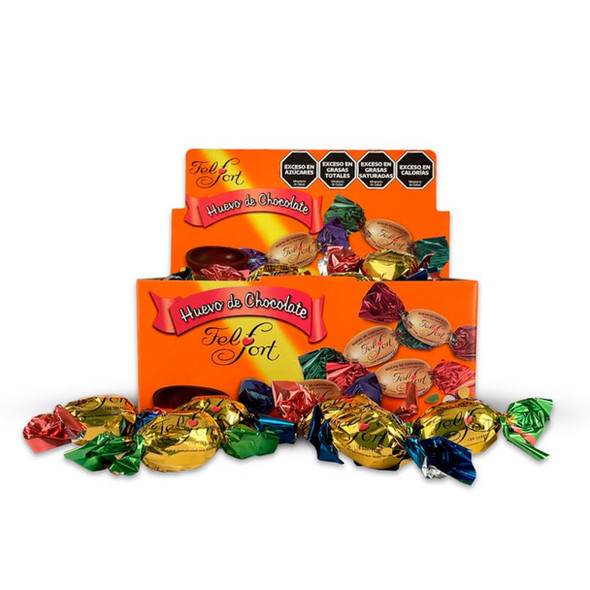 Felfort Mini Huevos de Pascua Fantasía Mini Easter Eggs – Milk Chocolate with Surprise (box of 40, 17 g / 0.6 oz ea)