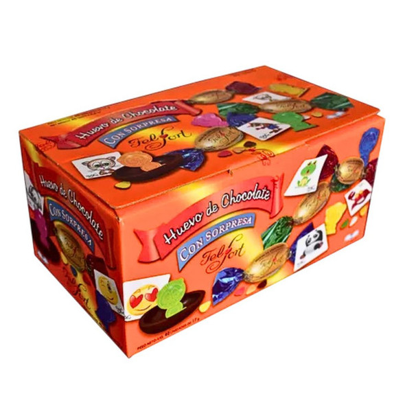 Felfort Mini Huevos de Pascua Fantasía Mini Easter Eggs – Milk Chocolate with Surprise (box of 40, 17 g / 0.6 oz ea)