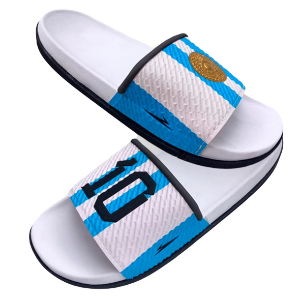 Bagunza White Flip-Flop Slide Sandals ARG10 Ojotas Chancletas Sandalias Selección Argentina, National Team