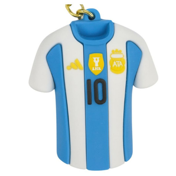 Messi Argentina Jersey Keychain with 3 Star Crest