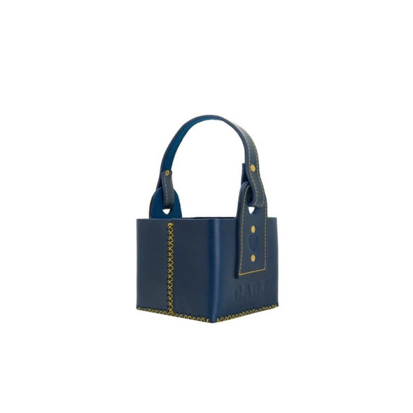 Kyma Matera Xeneize Square Design in Genuine Leather – Boca Juniors Fan Edition (20 cm x 20 cm x 17 cm)
