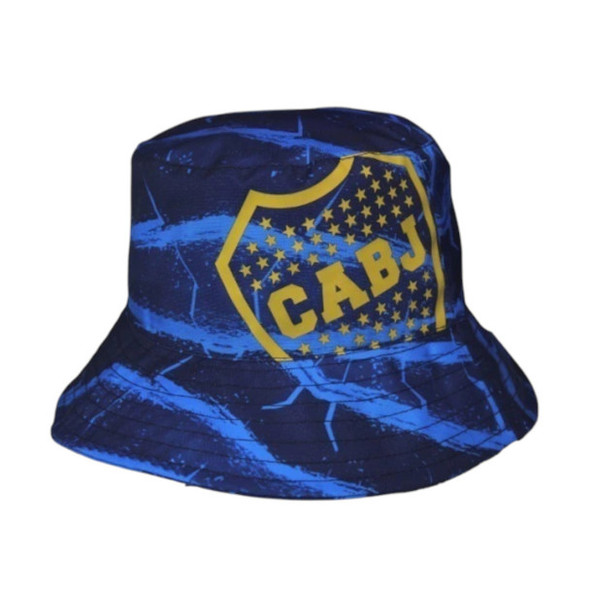 Boca Juniors Bucket Hat, Blue with Embroidered Crest & Sublimated Design (57 cm / 22.4 in)
