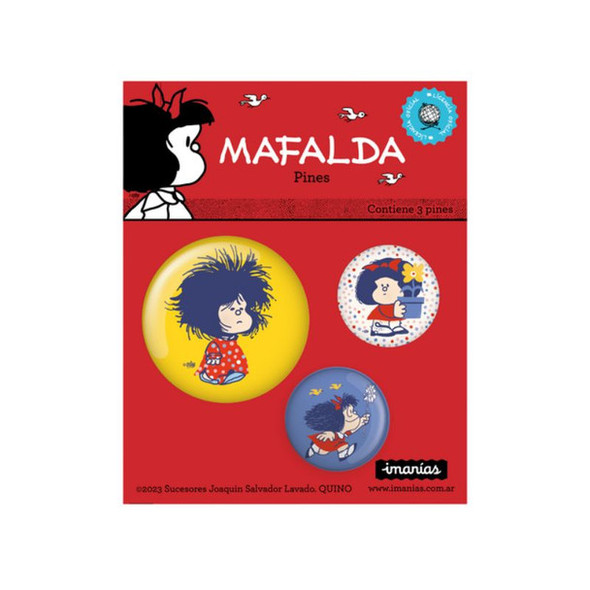 Mafalda Pins Set with Iconic Characters (3 count)