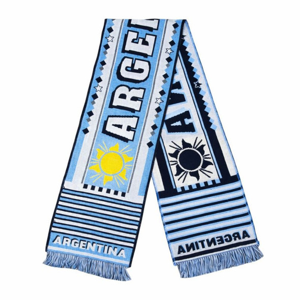 Argentina Scarf with Sun Design and National Colors, Light Blue and White