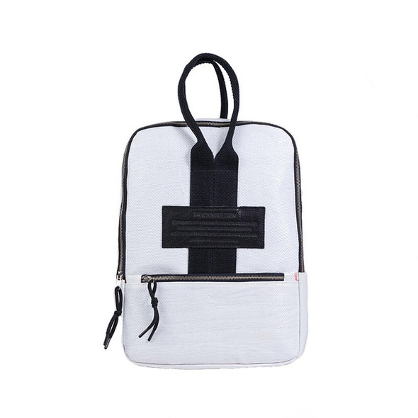 Fracking Design Mochila Lonco Backpack - Stylish White/Suede Design for Trendy Adventures | 35 cm x 45 cm x 5 cm