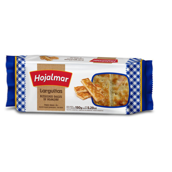 Hojalmar Larguitas Bizcochos Dulces de Hojaldre Sugar Sprinkled Finger Cookies Puff Pastry Biscuits, 150 g / 5.29 oz (pack of 3)