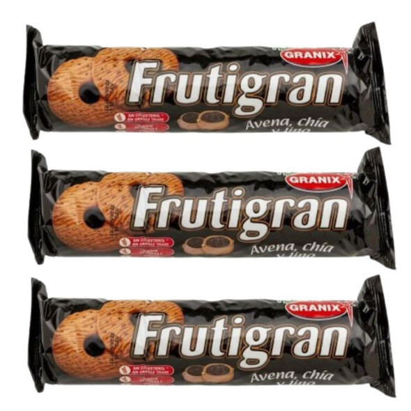 Frutigran Avena, Chía & Lino Sweet Cookies with Oats, Chia & Linen, 240 g / 8.5 oz (pack of 3)
